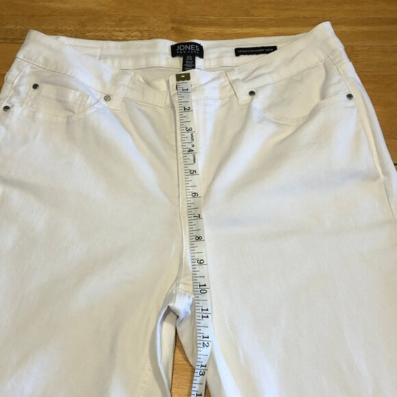 JONES NEW YORK White Lexington Skinny Cropped Jeans Coastal Beach Women's Size 8 - Picture 13 of 15